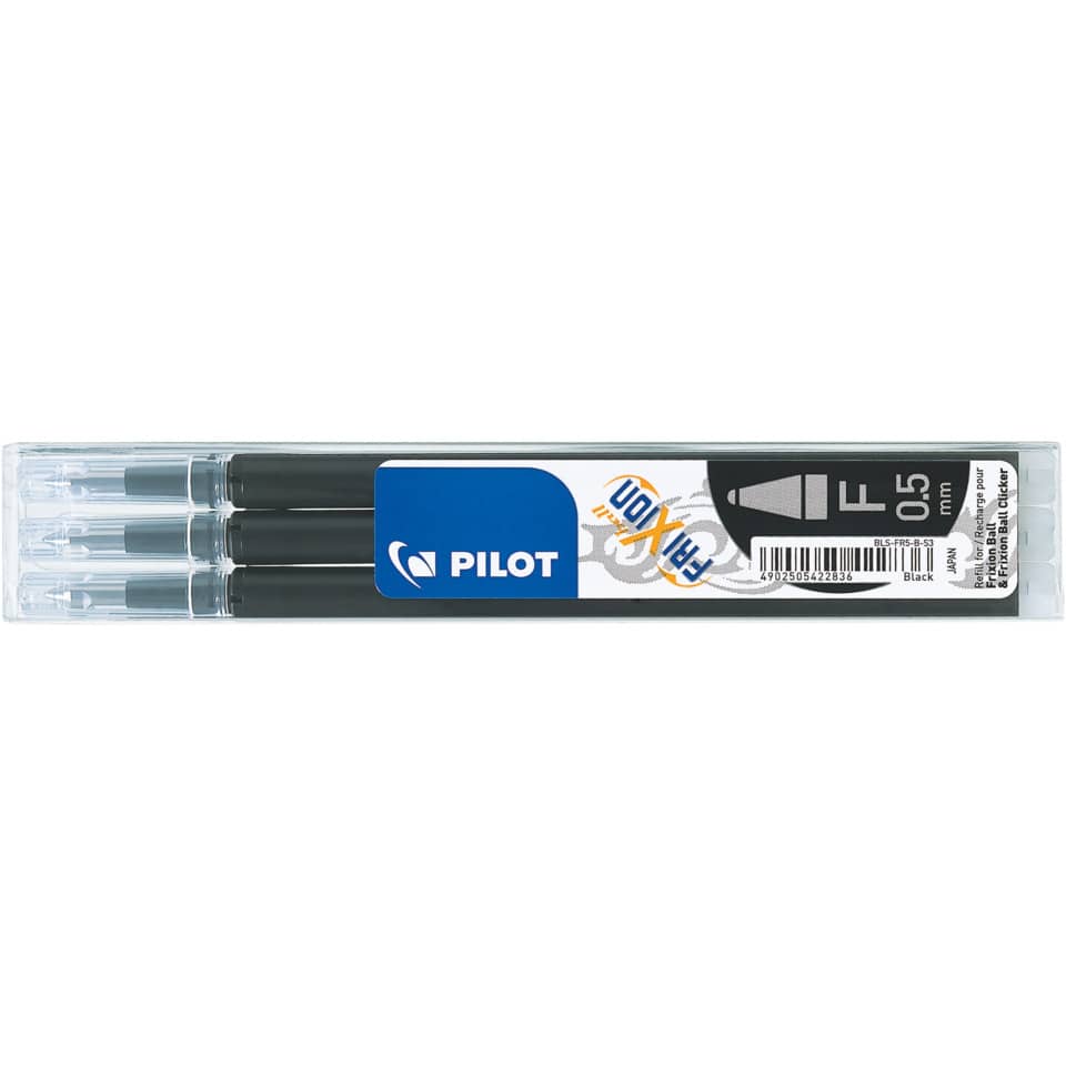 Refill sfera Pilot Frixion Ball 0,5 mm nero Set 3 pezzi - 6570