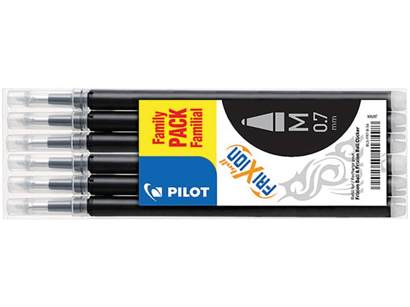 Refill sfera Pilot Frixion Ball e Clicker  0,7 mm nero Conf. 6 pezzi - 006642