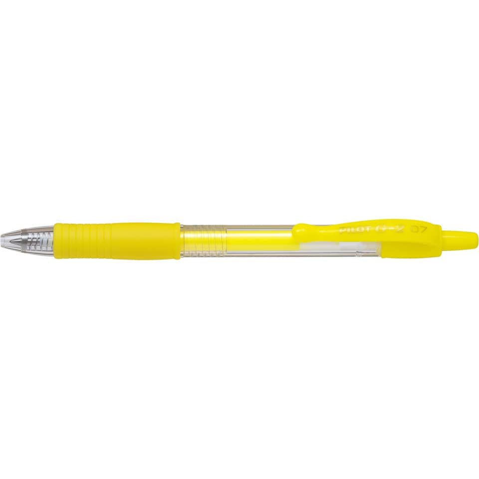 Penne gel a scatto Pilot G2 Neon punta media 0,7 mm giallo 1383