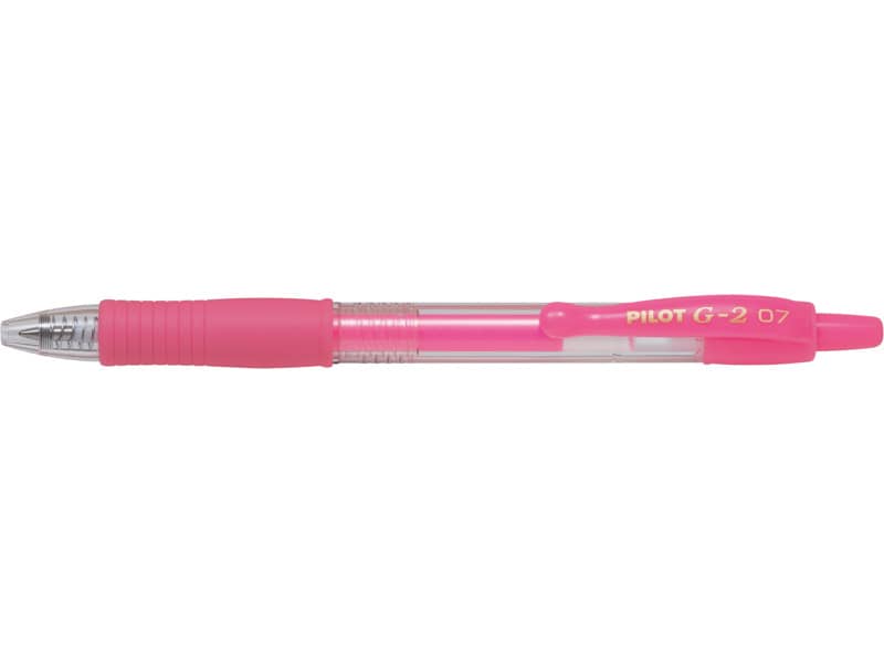 Penne gel a scatto Pilot G2 Neon punta media 0,7 mm rosa 1379