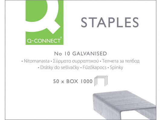 Punti per cucitrice Q-Connect No. 10 acciaio zincato scatola da 1000 punti - KF01281