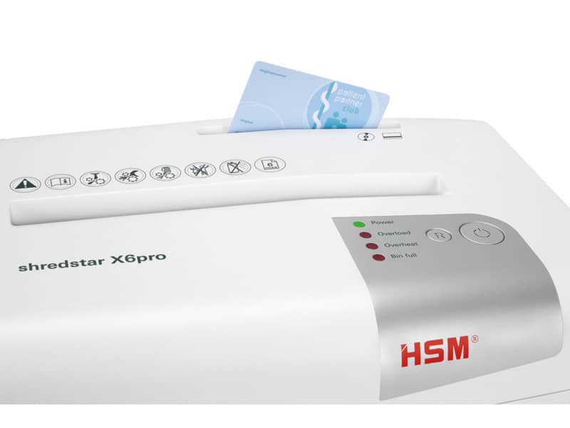 Distruggidocumenti uso moderato HSM Shredstar X6 pro - P-5 - 20 L - taglio a microframmenti 2x15mm - 1046111