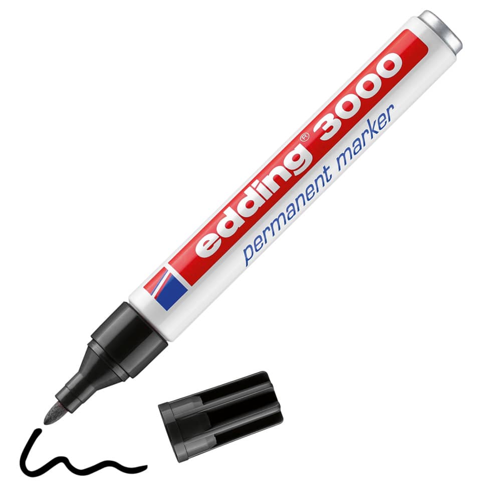 Marcatore permanente edding 3000 punta conica 1,5-3 mm nero 4-3000001