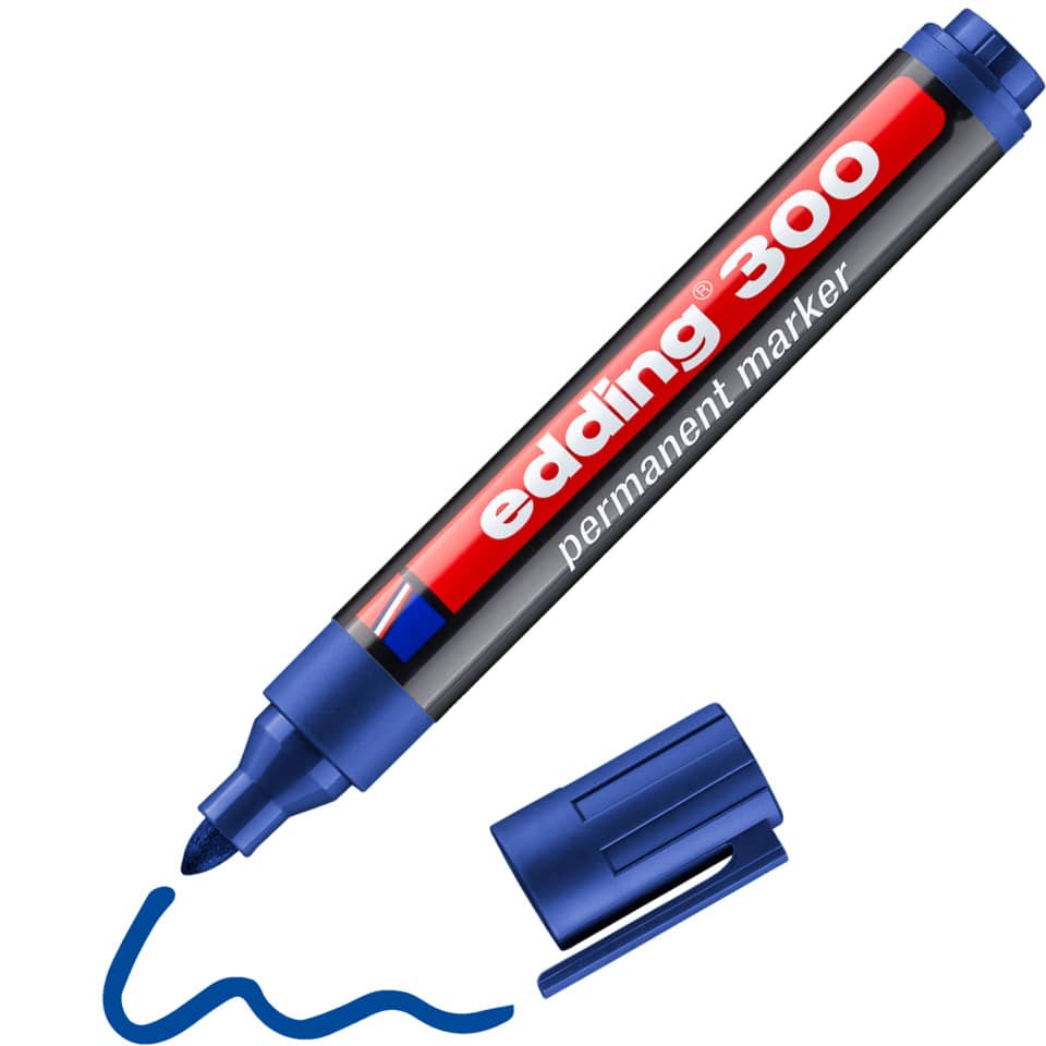 Marcatore permanente edding 300 punta conica 1,5-3 mm blu 4-300003