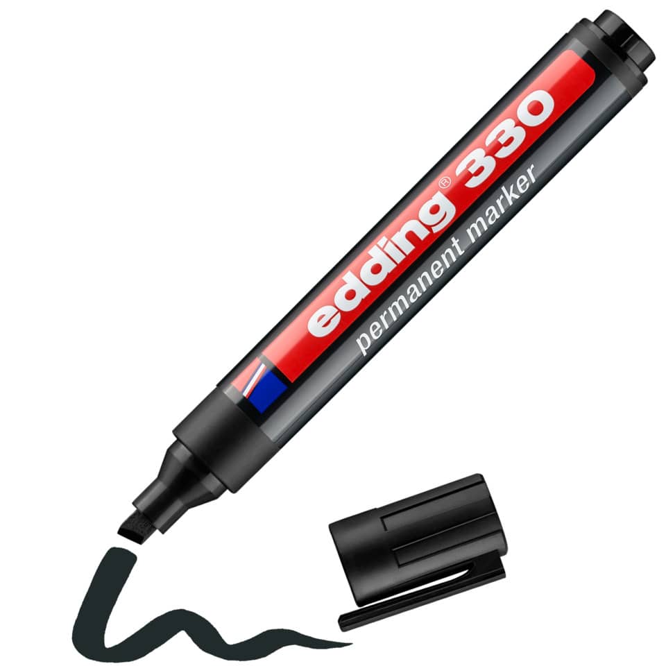 Marcatore permanente edding 330 punta scalpello 1-5 mm nero 4-330001