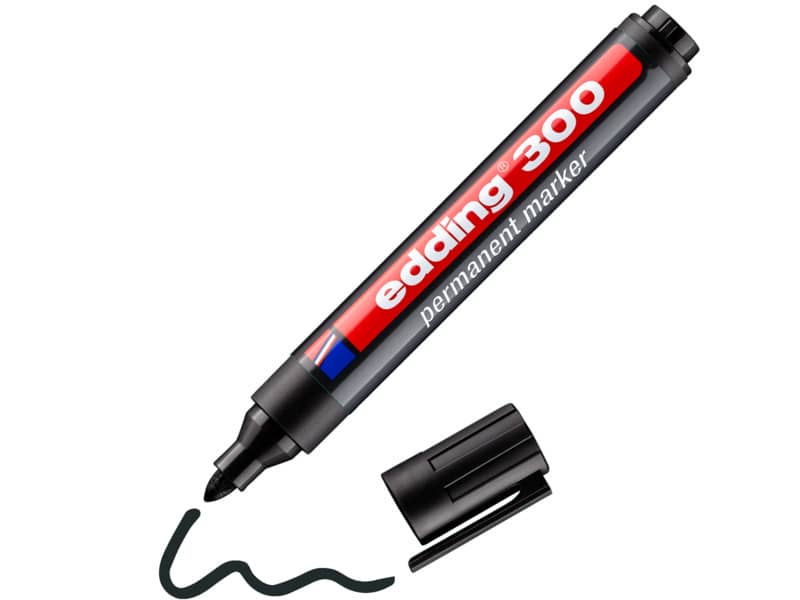 Marcatore permanente edding 300 punta conica 1,5-3 mm nero 4-300001