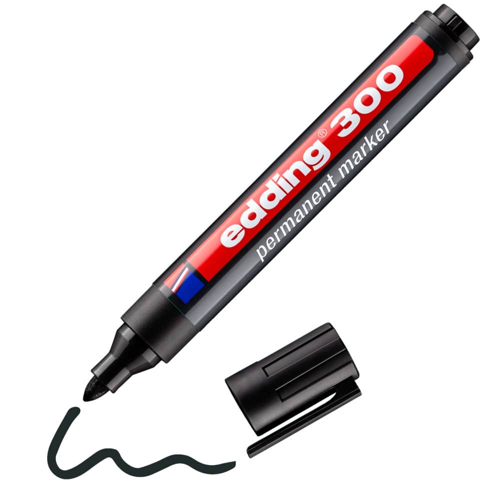 Marcatore permanente edding 300 punta conica 1,5-3 mm nero 4-300001