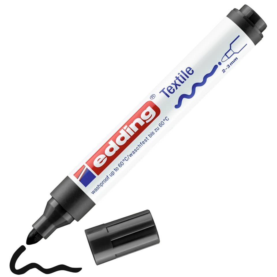 Marcatore per tessuti edding 4500 punta conica 2-3 mm nero 4-4500001