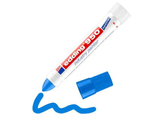Marcatore a cera edding 950 punta conica 10 mm blu 4-950003