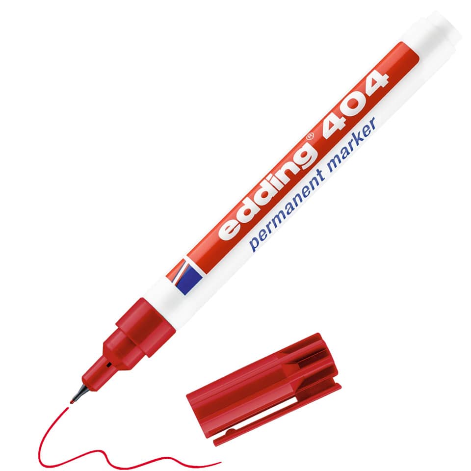Marcatore permanente edding 404 punta conica 0,75 mm rosso 4-404002
