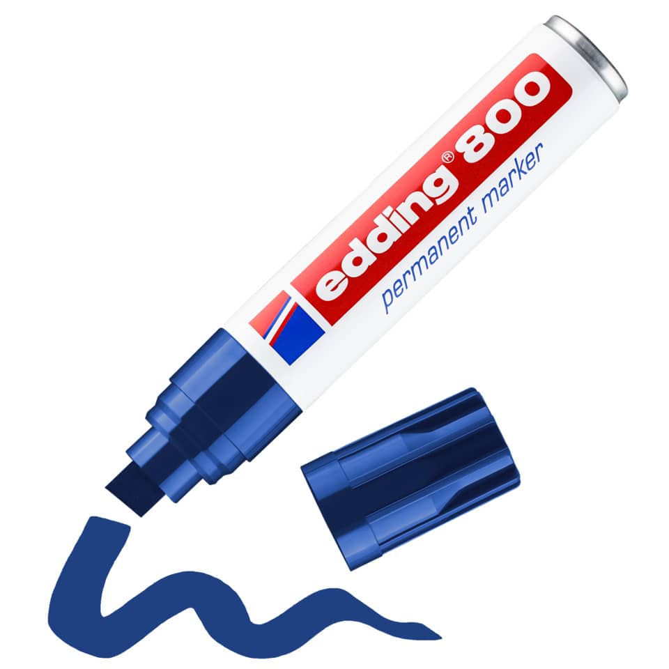 Marcatore permanente edding 800 punta scalpello 4-12 mm blu 4-800003