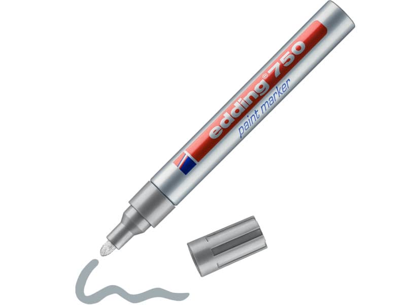 Marcatore a vernice edding 750 punta conica 2-4 mm argento 4-750054