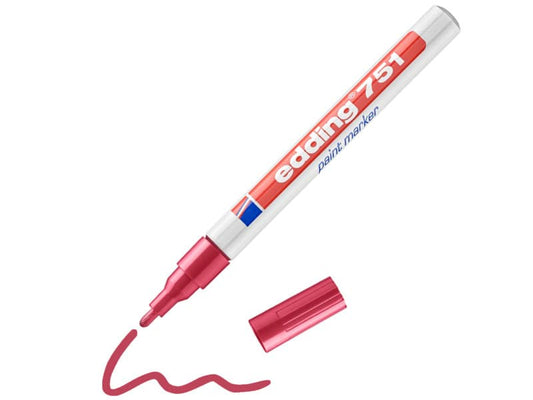 Marcatore a vernice edding 751 punta conica 1-2 mm rosso 4-751002
