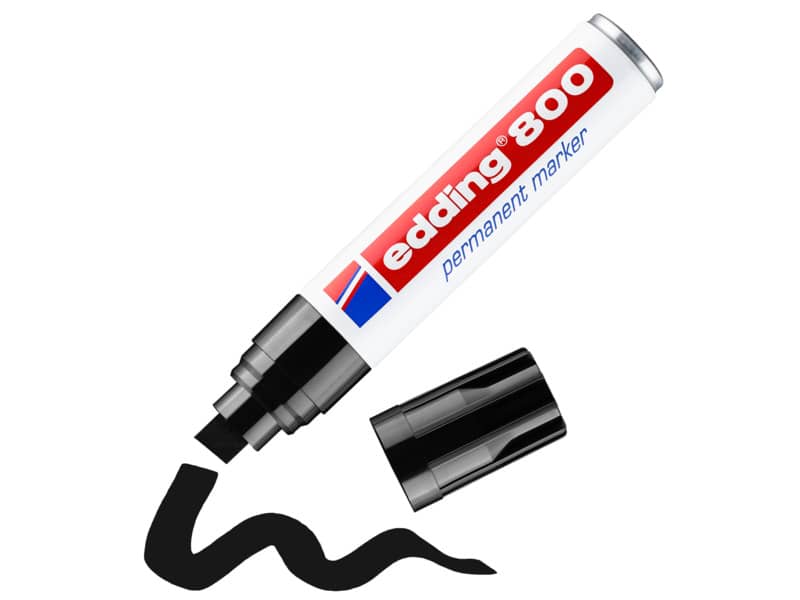 Marcatore permanente edding 800 punta scalpello 4-12 mm nero 4-800001