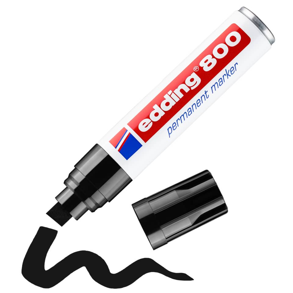 Marcatore permanente edding 800 punta scalpello 4-12 mm nero 4-800001