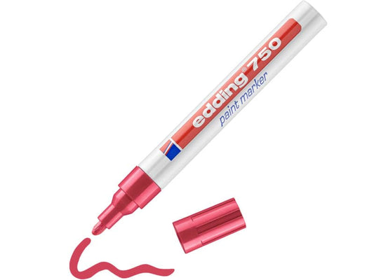 Marcatore a vernice edding 750 punta conica 2-4 mm rosso 4-750002