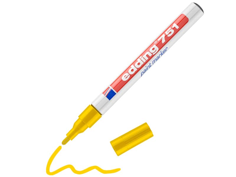 Marcatore a vernice edding 751 punta conica 1-2 mm giallo 4-751005