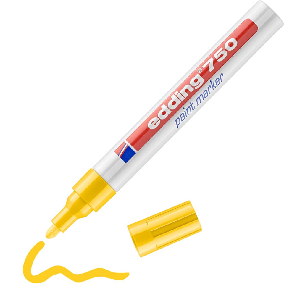 Marcatore a vernice edding 750 punta conica 2-4 mm giallo 4-750005