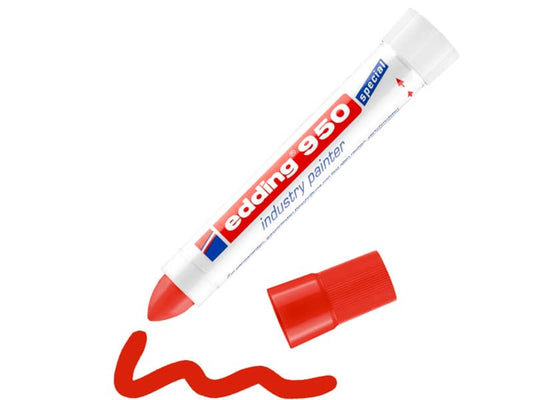 Marcatore a cera edding 950 punta conica 10 mm rosso 4-950002