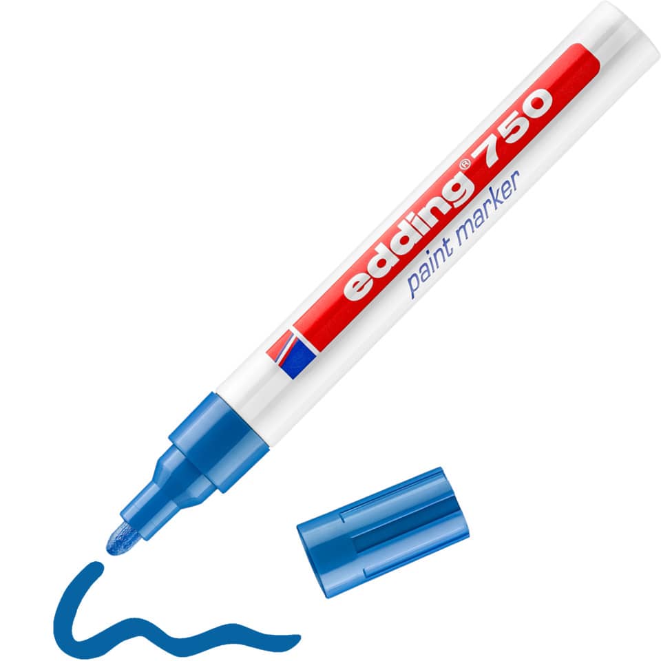 Marcatore a vernice edding 750 punta conica 2-4 mm blu 4-750003