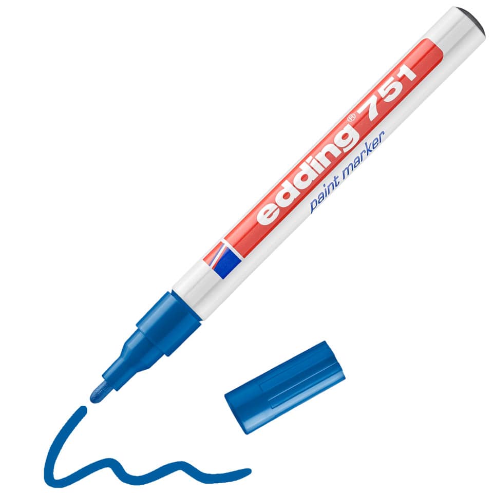 Marcatore a vernice edding 751 punta conica 1-2 mm blu 4-751003