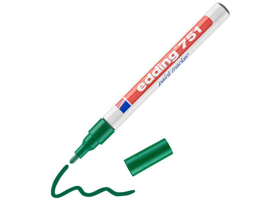 Marcatore a vernice edding 751 punta conica 1-2 mm verde 4-751004