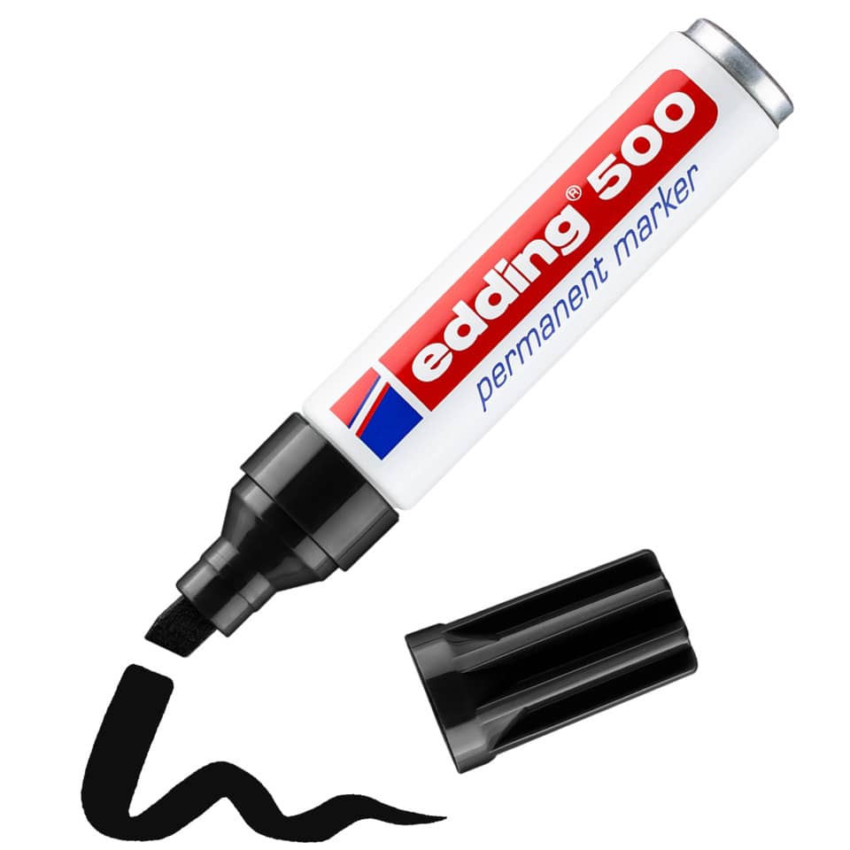 Marcatore permanente edding 500 punta scalpello 2-7 mm nero 4-500001
