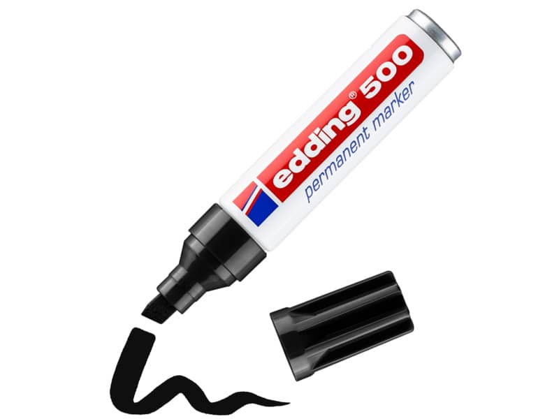 Marcatore permanente edding 500 punta scalpello 2-7 mm nero 4-500001