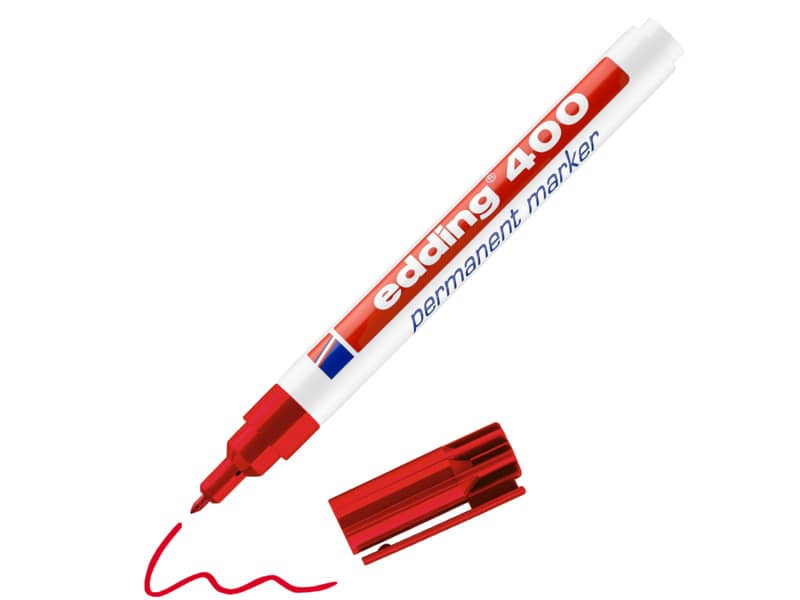 Marcatore permanente edding 400 punta conica 1 mm rosso 4-400002