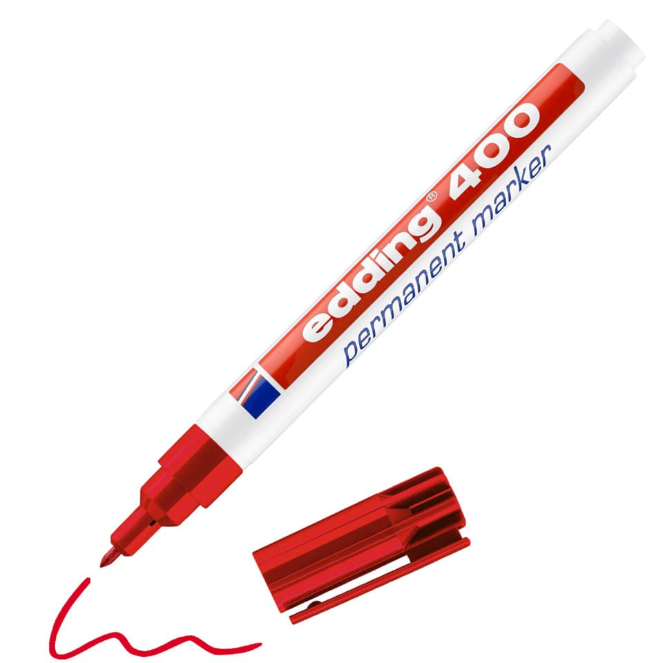 Marcatore permanente edding 400 punta conica 1 mm rosso 4-400002