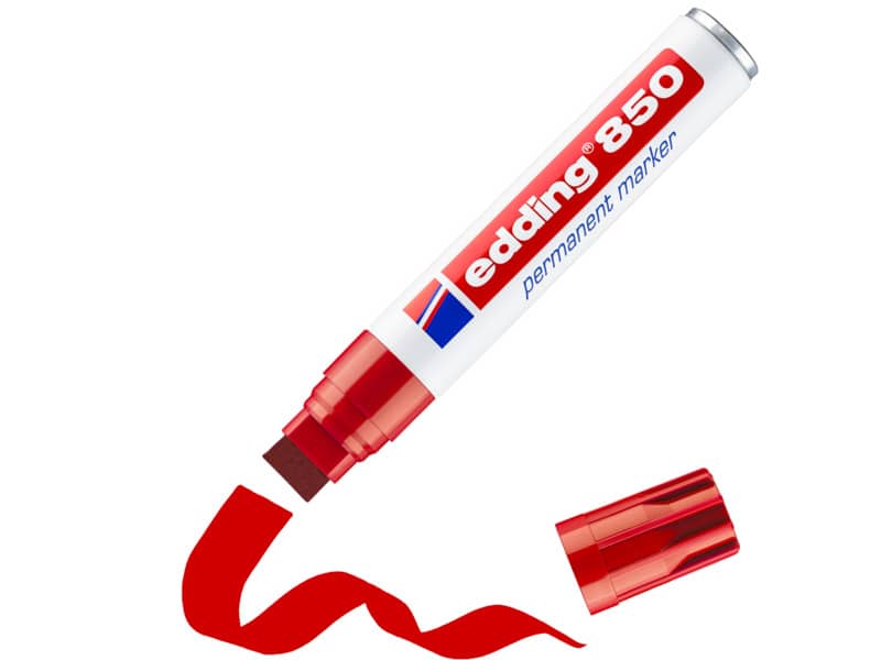 Marcatore permanente edding 850 punta scalpello 5-15 mm rosso 4-850002