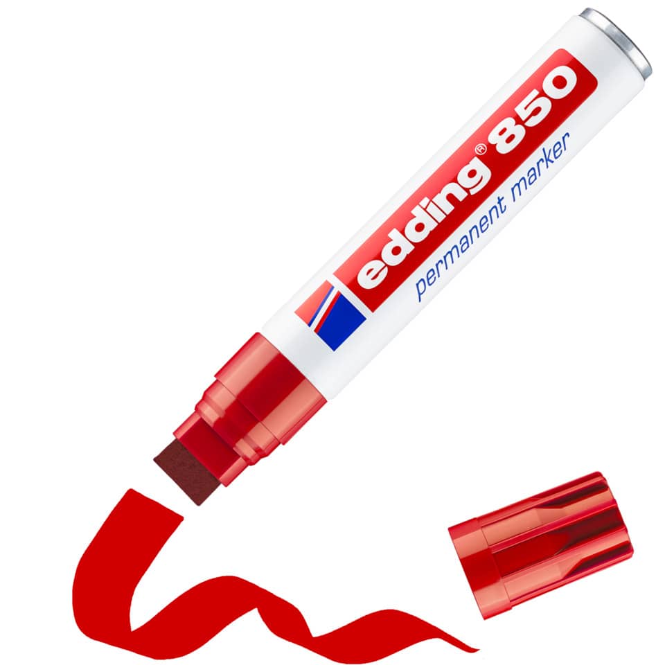 Marcatore permanente edding 850 punta scalpello 5-15 mm rosso 4-850002