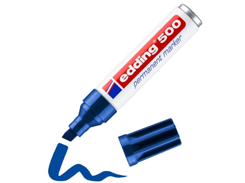 Marcatore permanente edding 500 punta scalpello 2-7 mm blu 4-500003