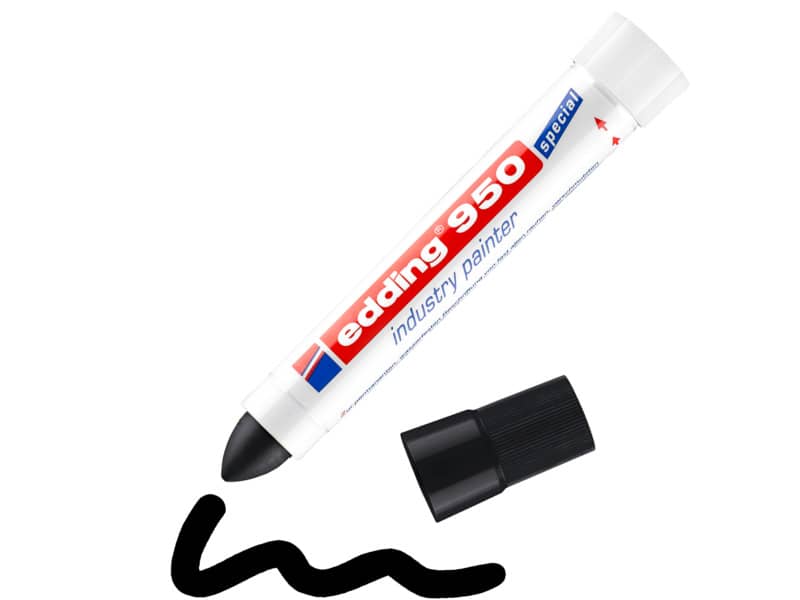 Marcatore a cera edding 950 punta conica 10 mm nero 4-950001