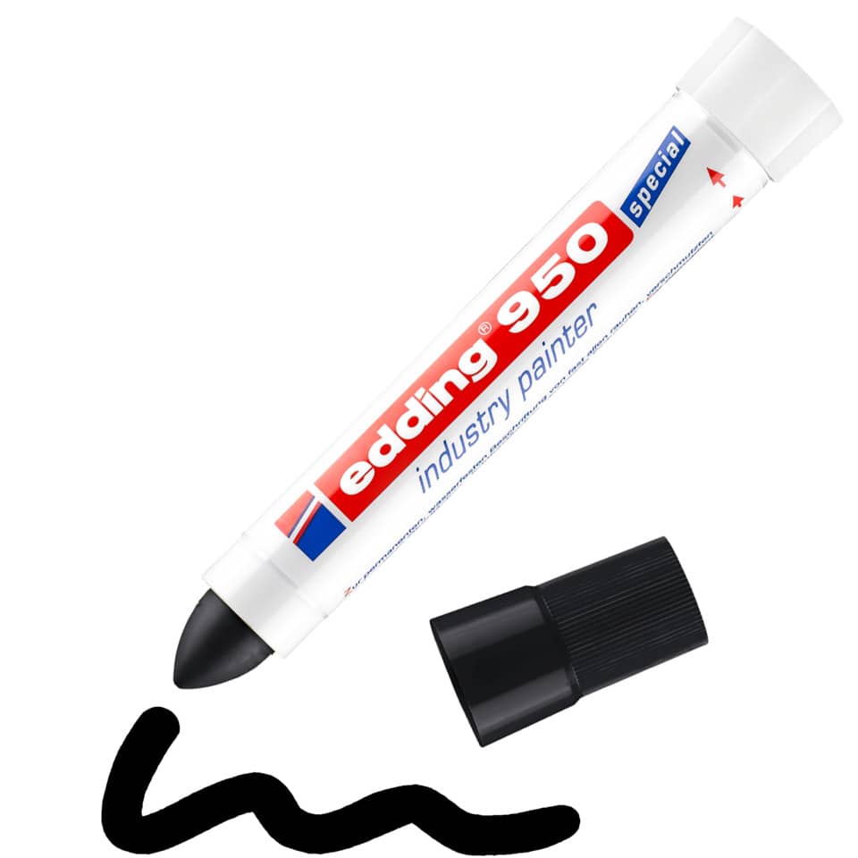 Marcatore a cera edding 950 punta conica 10 mm nero 4-950001