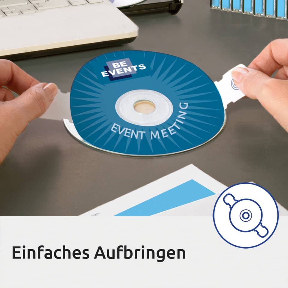 Etichette per CD AVERY finitura coprente Ø 117 mm - 2 et/foglio - per Laser - bianche - conf. 100 fogli - L7676-100