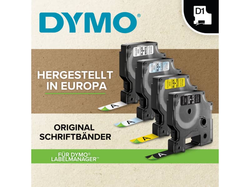 Nastro per etichettatrici Dymo D1 9 mm x 7 m nero/giallo S0720730