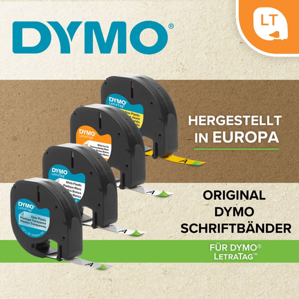 Nastri per etichettatrici Dymo LT 12 mm x 4 m assortiti starter kit da 3 nastri - S0721790