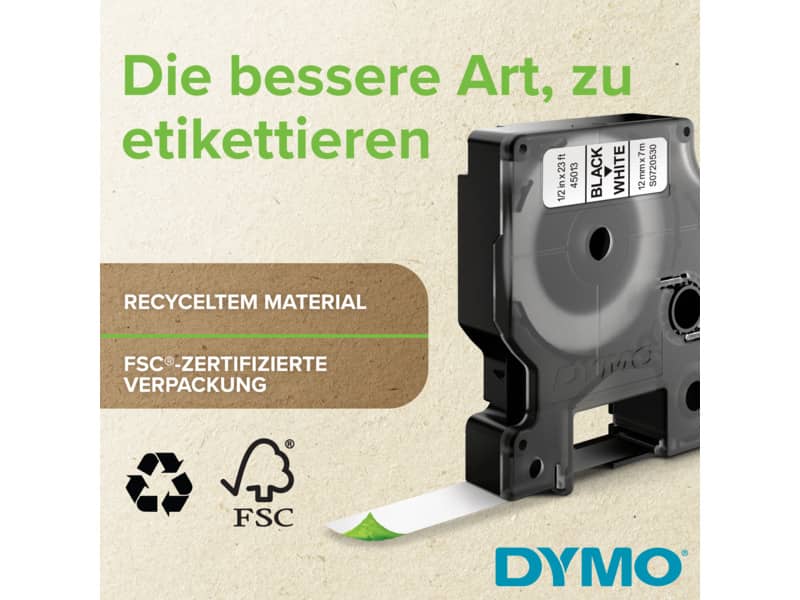 Nastro per etichettatrici Dymo D1 12 mm x 7 m rosso/bianco S0720550