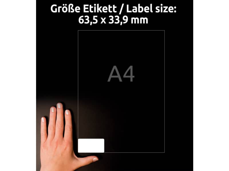 Etichette permanenti per freezer Avery 63,5x33,9 mm bianco - 24 et./foglio - laser/inkjet - cf. 25 fogli L7970-25