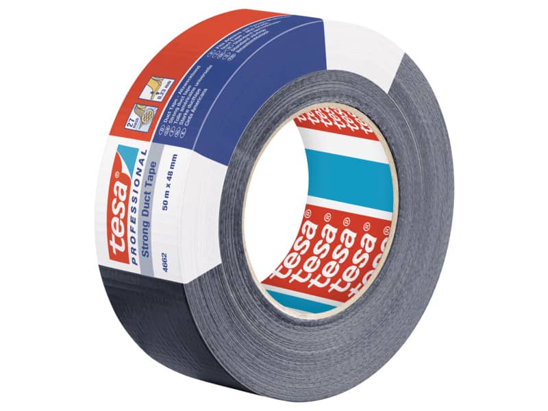 Nastro isolante tesa duct 4662 in tessuto plastificato trasparente 27 mesh 48 mm x 50 m nero - 04662-00194-01