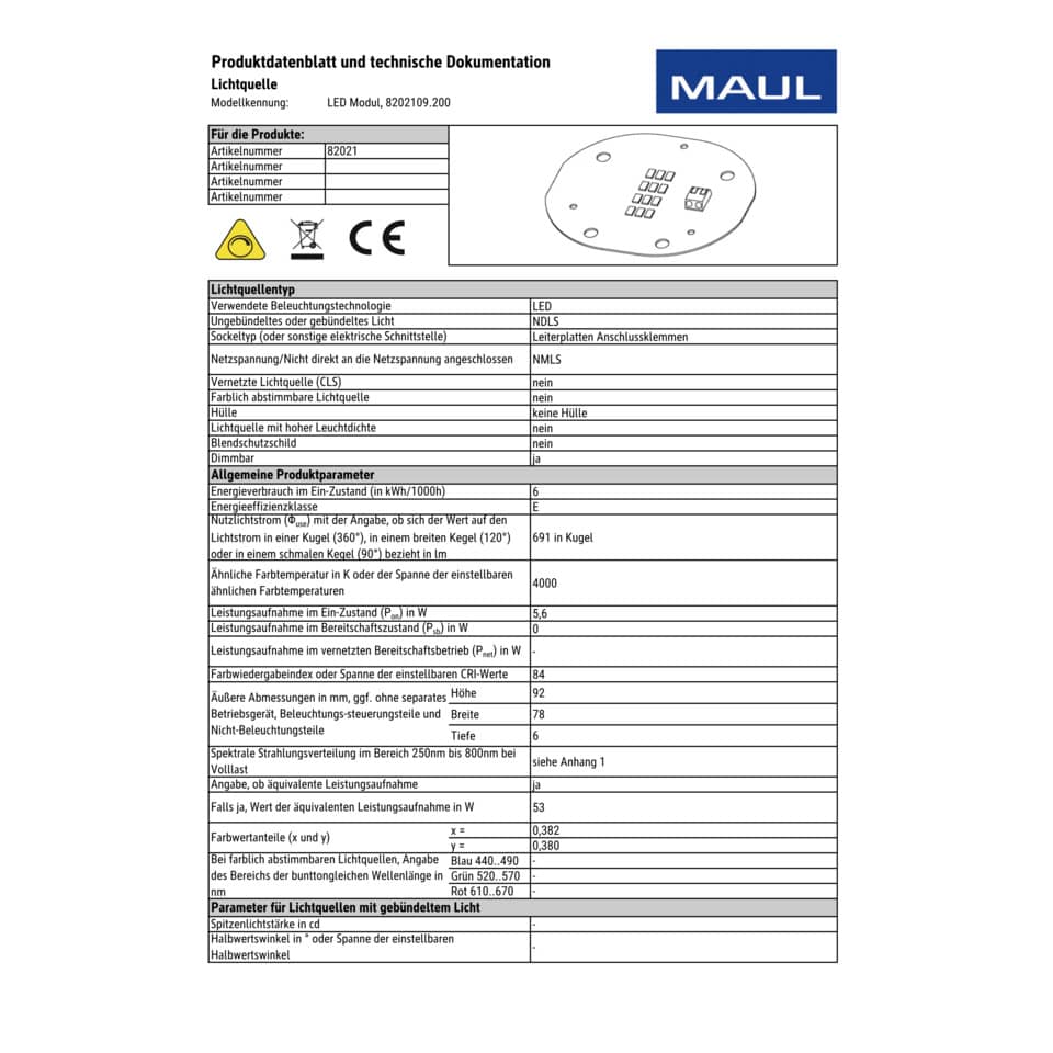 Lampada da scrivania MAUL a LED MAULspace, dimmerabile alluminio argento 8 W, 480 Lm, 4000K - 8202195