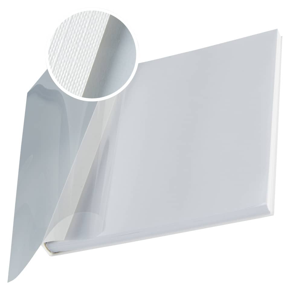 Copertina flessibile max 106-140 fogli Leitz impressBIND in PPL con dorso da 14 mm A4 bianco  conf. da 10 - 74150001