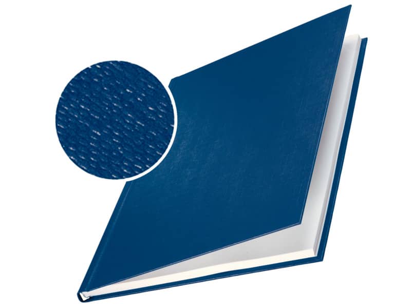 Copertina rigida max 106-140 fogli Leitz impressBIND in cartone con dorso da 14 mm A4 blu  conf. da 10 - 73930035