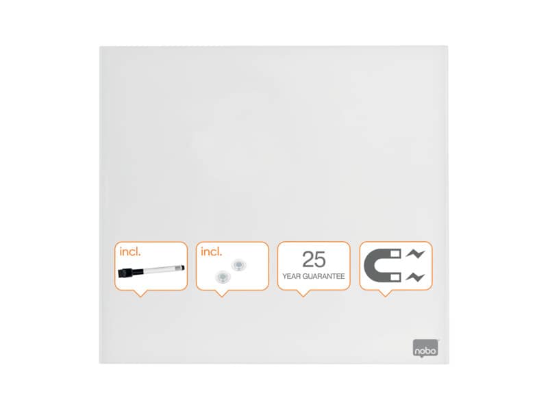 Lavagna bianca magnetica in vetro Nobo Diamond cancellabile 45x45 cm 1903957