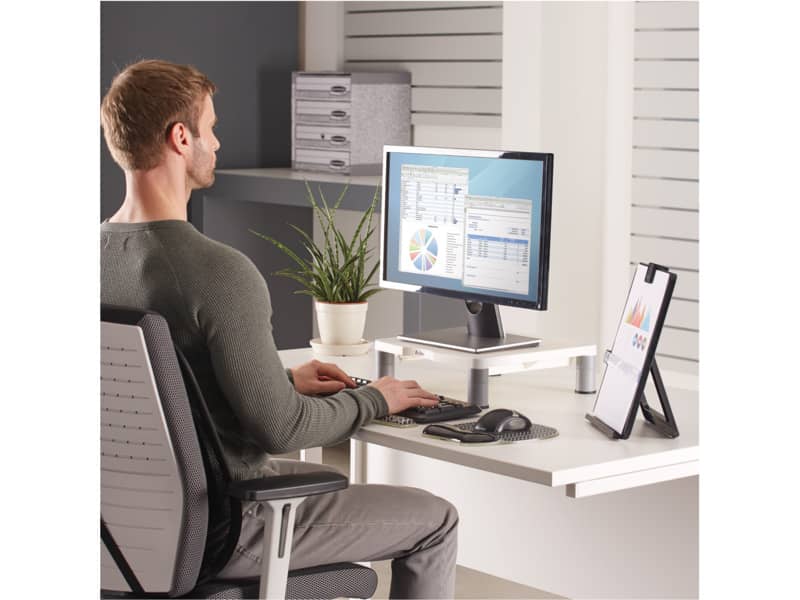 Supporto FELLOWES per monitor standard plastica riciclata grigio 10x33x34 cm 91712