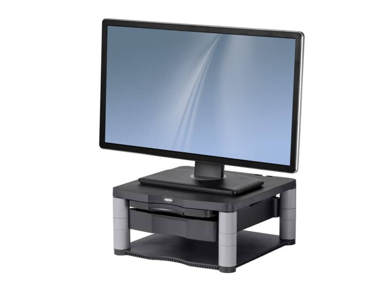 Supporto FELLOWES Premium Plus per monitor plastica riciclata grafite 34,3x33,3x6,4-16,5 cm - 9169501