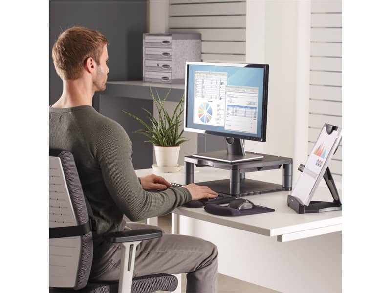Supporto FELLOWES Premium per monitor plastica riciclata grafite 18x33x34 cm 9169401