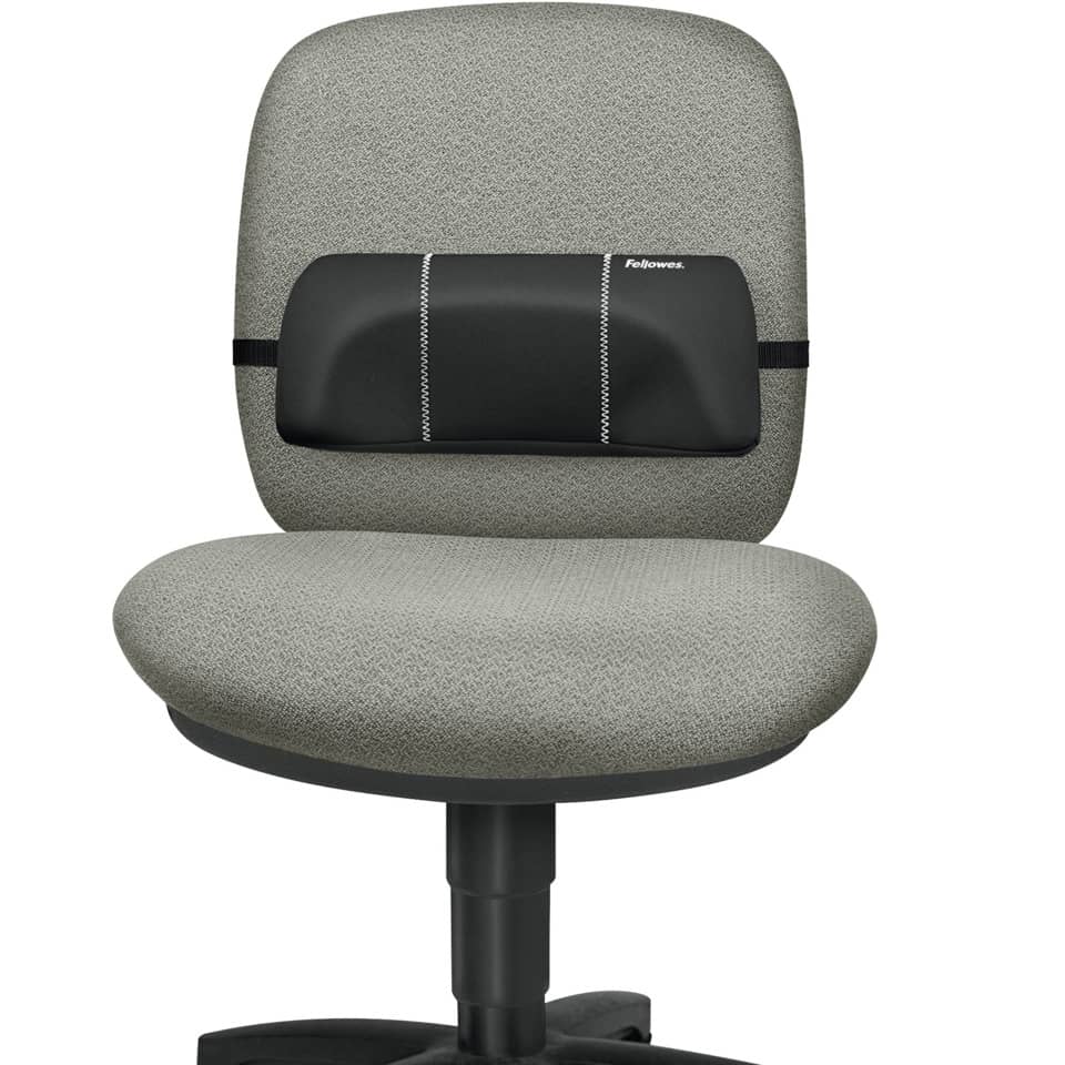 Supporto FELLOWES lombare portatile Smart Suites™ schiuma alta densità e tessuto nero 5,4x30,4x12,6 cm - 8042101