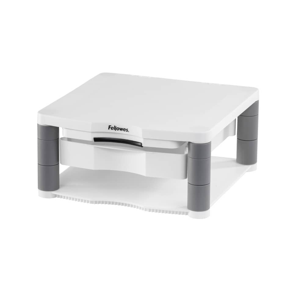 Supporto FELLOWES Premium Plus per monitor plastica riciclata grigio 34,3x33,3x6,4-16,5 cm - 91713